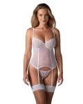 Корсет Obsessive Alissium corset&thong гнучкі кісточки, відкрита спина, стрінги в комплекті