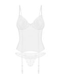 Корсет Obsessive Alissium corset&thong гнучкі кісточки, відкрита спина, стрінги в комплекті