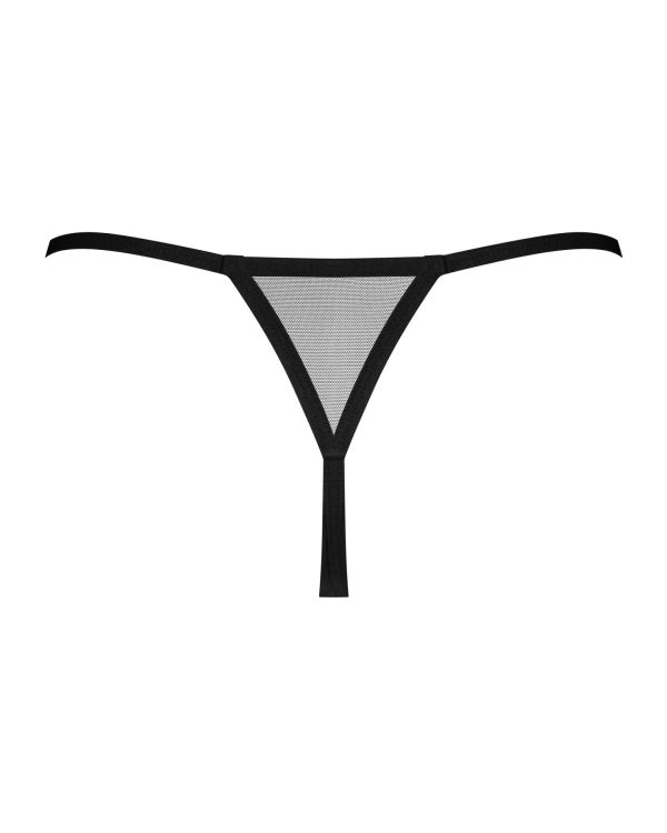 Трусики-стрінги Obsessive Novenes crotchless thong, сітка, стрепи