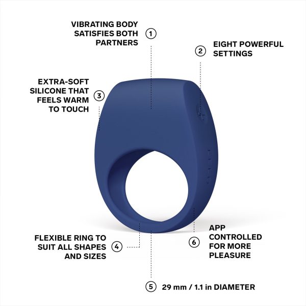 Эрекционное кольцо с вибрацией LELO Tor 3 Base управление со смартфона