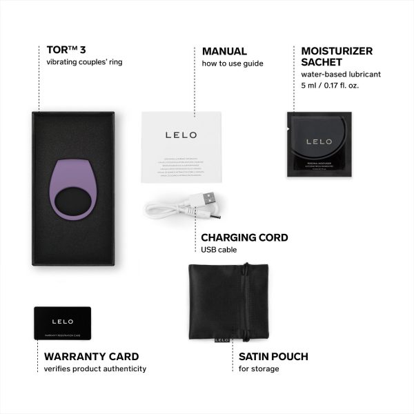 Ерекційне кільце з вібрацією LELO Tor 3 Dusk, керування зі смартфона
