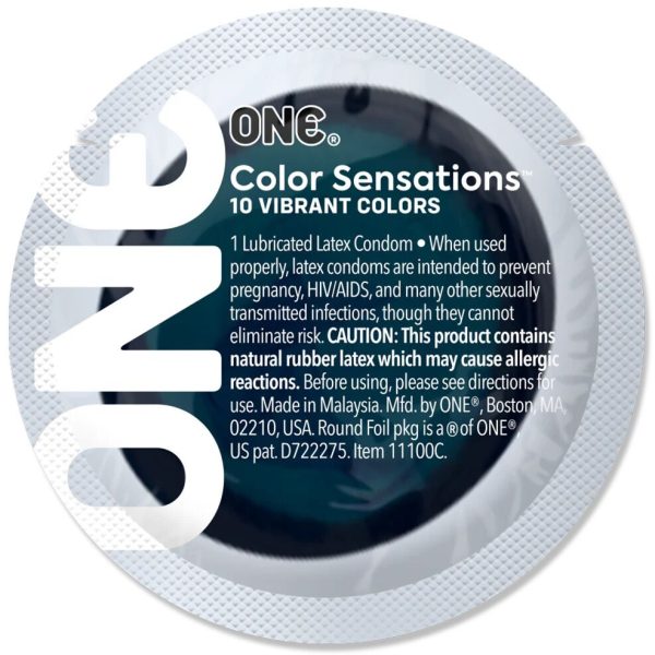 Презерватив ONE Color Sensations ONE is the corner pocket, 1 шт, черный, гладкий, со смазкой