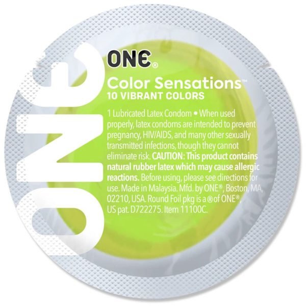 Презерватив ONE Color Sensations Roll ONE on, 1 шт, салатовый, гладкий, со смазкой