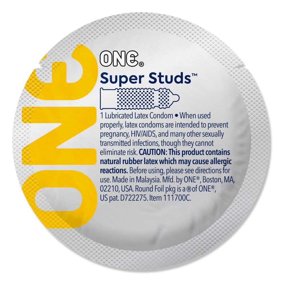 Презерватив ONE Super Studs, 1 шт, с точечным рельефом, со смазкой