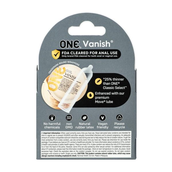 Презервативы ONE Vanish Hyperthin, 3 шт, ультратонкие, со смазкой, картонная упаковка