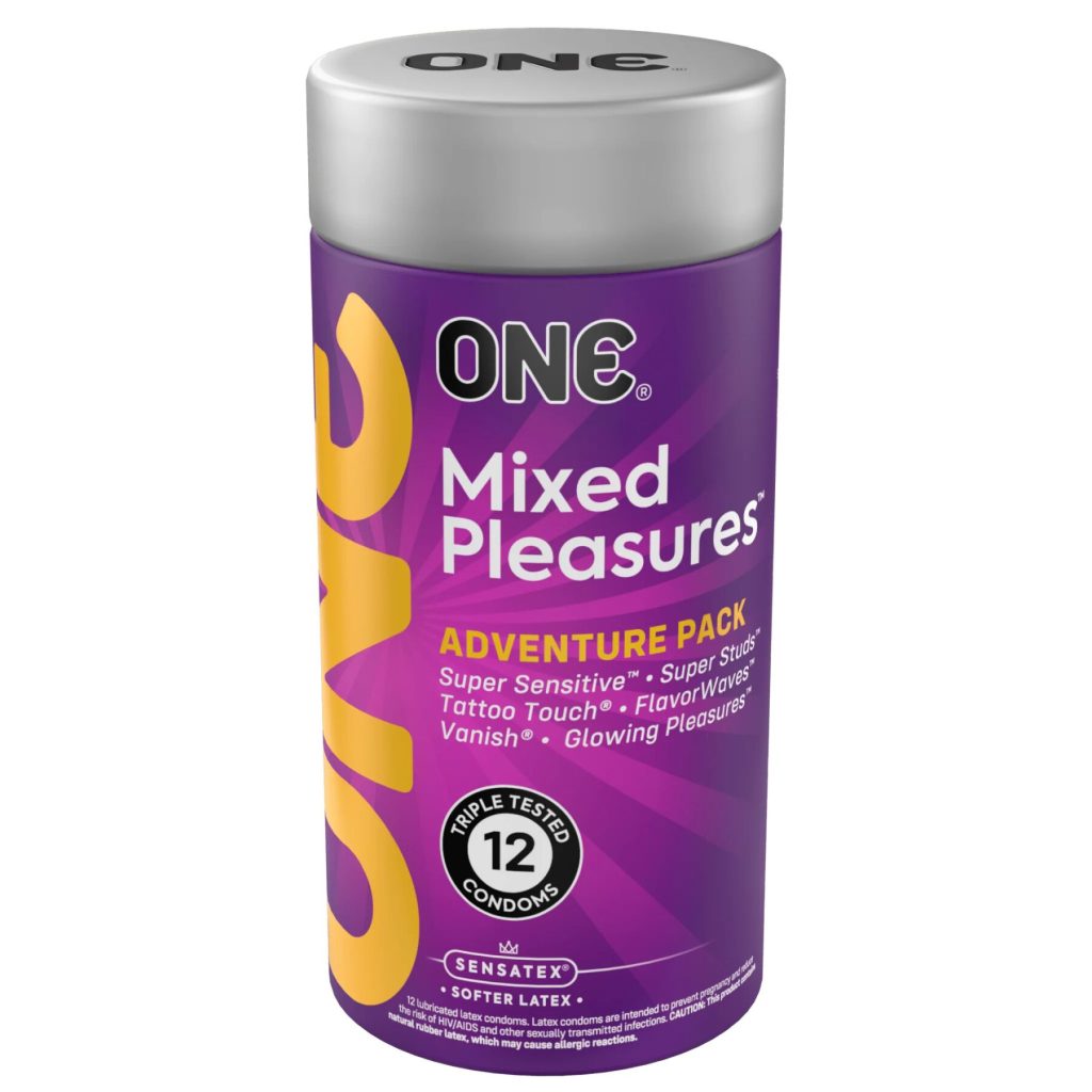 Презервативы ONE Mixed Pleasures, 12 шт, 6 видов, подарочная упаковка-тубус