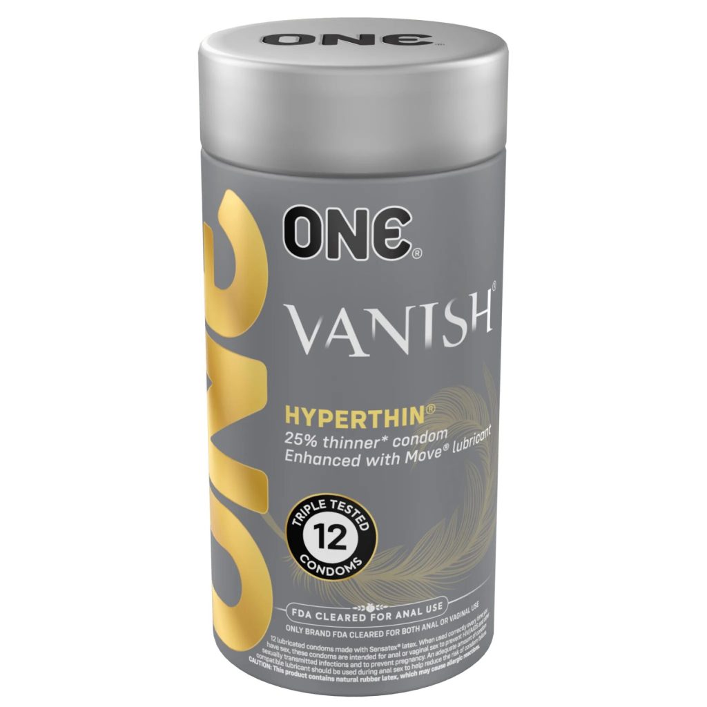 Презервативы ONE Vanish Hyperthin, 12 шт, ультратонкие, со смазкой, подарочная упаковка-тубус