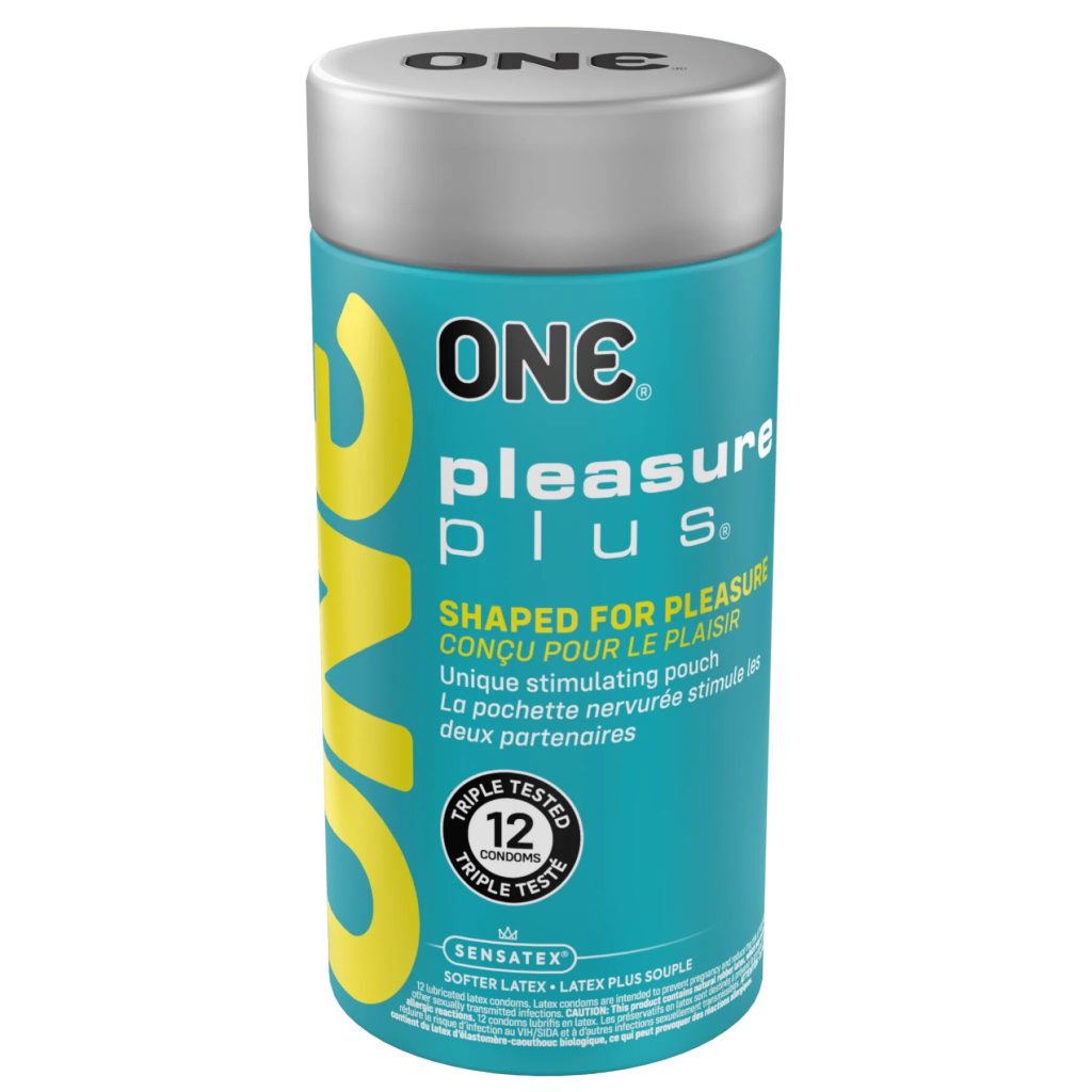 Презервативы ONE Pleasure Plus, 12 шт, с ребристым участком на конце, подарочная упаковка-тубус