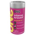 Подарочный набор ONE Intense Arousal, в комплекте 6 презервативов, 6 саше с лубрикантом, виброкольцо