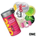Подарочный набор ONE Intense Arousal, в комплекте 6 презервативов, 6 саше с лубрикантом, виброкольцо