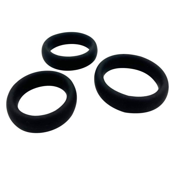 Набор эрекционных колец Alive Sensual Pleasure Rings, 3 размера, черные, очень эластичные