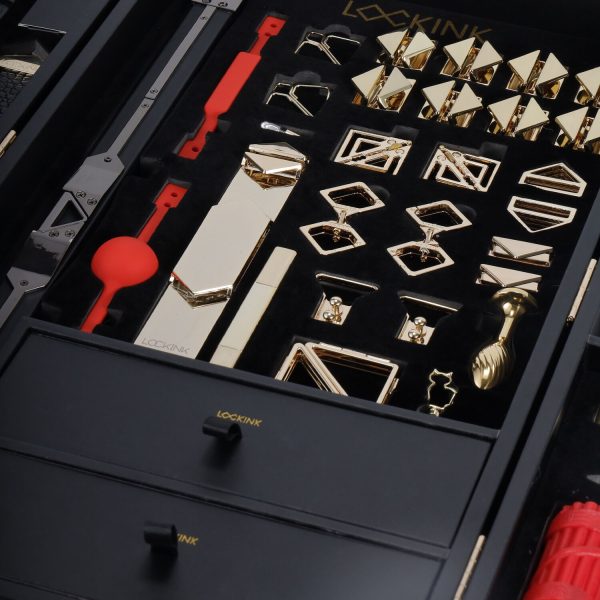 БДСМ-набор LOCKINK All-in-1 BDSM Play Kit, черный, кожа с тиснением, предметы для бондажа, шибари, ваксплея
