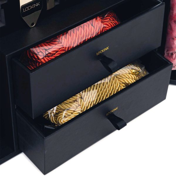БДСМ-набор LOCKINK All-in-1 BDSM Play Kit, черный, кожа с тиснением, предметы для бондажа, шибари, ваксплея
