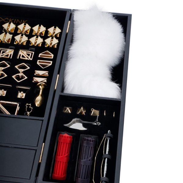 БДСМ-набор LOCKINK All-in-1 BDSM Play Kit, черный, кожа с тиснением, предметы для бондажа, шибари, ваксплея