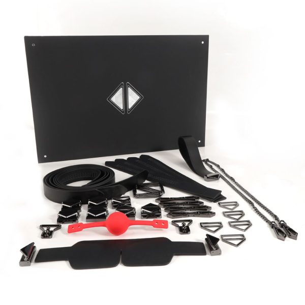 БДСМ-набор LOCKINK Bondage & Restraint Set, черный, натуральная кожа, фиксаторы, маска, кляп