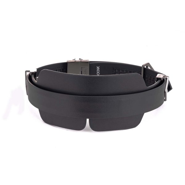 Маска на глаза LOCKINK Blindfold Kit, черная, натуральная кожа, регулируемый объем