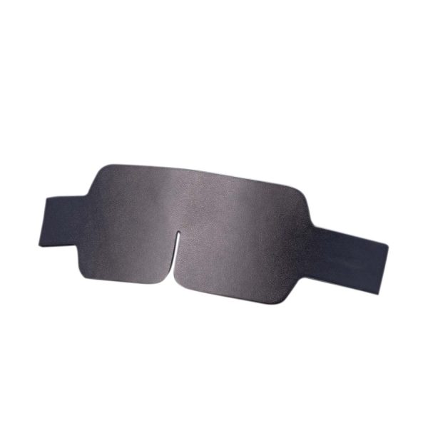 Маска на очі LOCKINK Blindfold Kit, чорна, натуральна шкіра, регульований обсяг