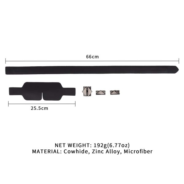 Маска на очі LOCKINK Blindfold Kit, чорна, натуральна шкіра, регульований обсяг