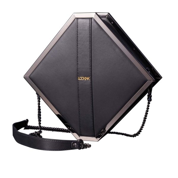 Сумка для секс-игрушек LOCKINK Mysterious Square Kink Bag, черная, набор для бондажа в комплекте