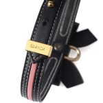 Нашийник з повідцем LOCKINK SEVANDA Love Heart Butterfly Leather Collar Set, чорно- з бантом