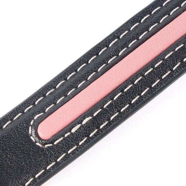 Нашийник з повідцем LOCKINK SEVANDA Love Heart Butterfly Leather Collar Set, чорно- з бантом