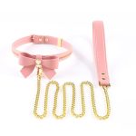 Нашийник з повідцем LOCKINK SEVANDA Love Heart Butterfly Leather Collar Set, з бантом
