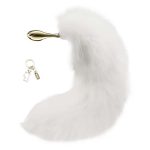 Металлическая анальная пробка с меховым хвостом LOCKINK SEVANDA Fox-Tail Anal Rose-shape Plug
