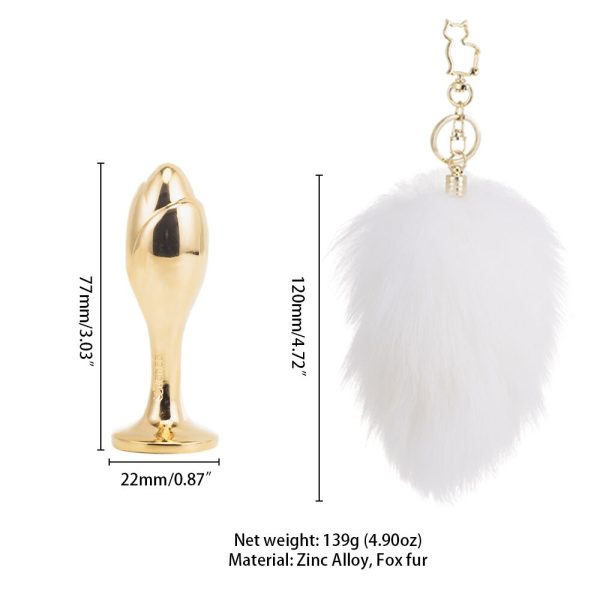 Металлическая анальная пробка — кроличий хвост LOCKINK SEVANDA Bunny-Tail Anal Rose-shape Plug