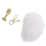 Металлическая анальная пробка — кроличий хвост LOCKINK SEVANDA Bunny-Tail Anal Rose-shape Plug