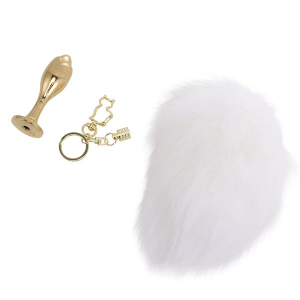 Металева анальна пробка — кролячий хвіст LOCKINK SEVANDA Bunny-Tail Anal Rose-shape Plug