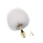 Металлическая анальная пробка — кроличий хвост LOCKINK SEVANDA Bunny-Tail Anal Pear-shape Plug