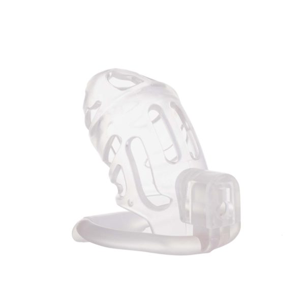 Клітка для пеніса LOCKINK SEVANDA Plastic Penis Chastity Cage, прозора, 3 кільця різних розмірів