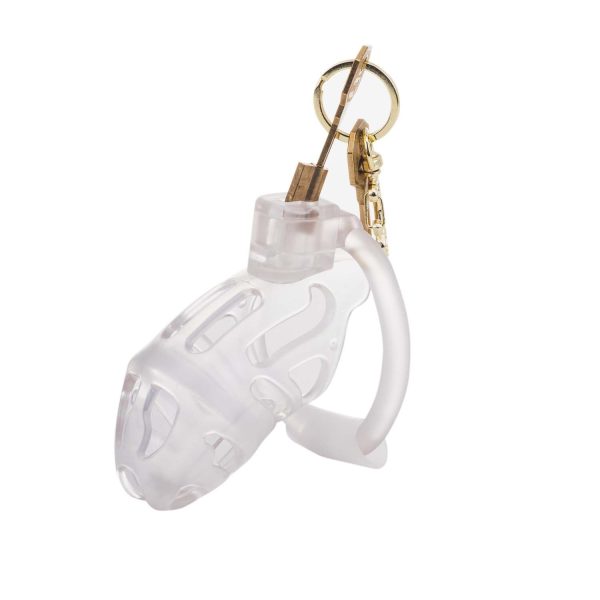 Клітка для пеніса LOCKINK SEVANDA Plastic Penis Chastity Cage, прозора, 3 кільця різних розмірів