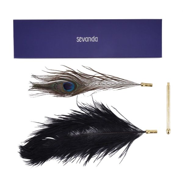 Лоскітка LOCKINK SEVANDA Natural Peacock Flirting Feather Tickler, пір’я павича та страуса