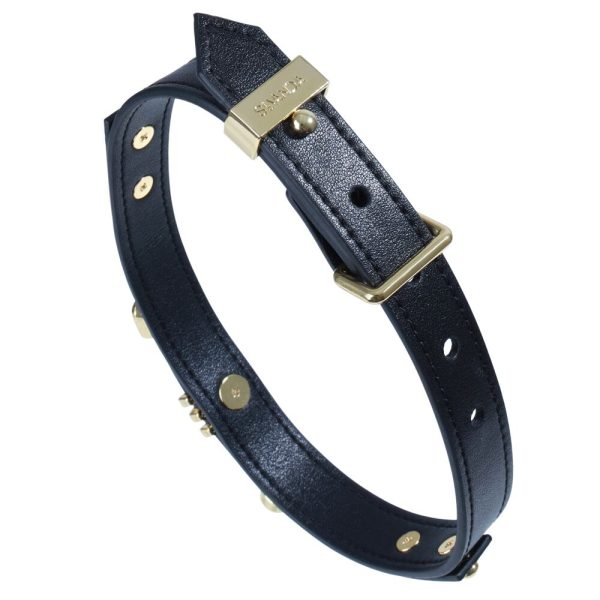 Нашийник LOCKINK Dark DIY Alphabet Collar, штучна шкіра, букви зі стразами