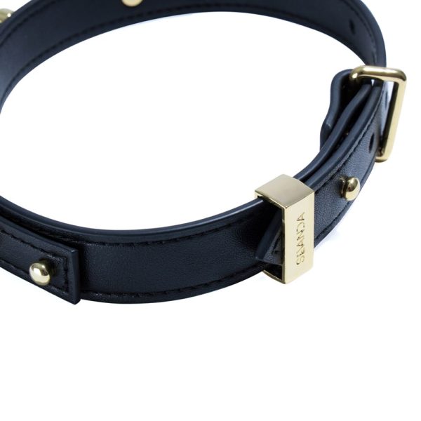 Нашийник LOCKINK Dark DIY Alphabet Collar, штучна шкіра, букви зі стразами
