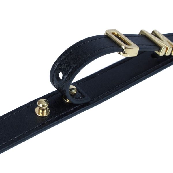 Нашийник LOCKINK Dark DIY Alphabet Collar, штучна шкіра, букви зі стразами