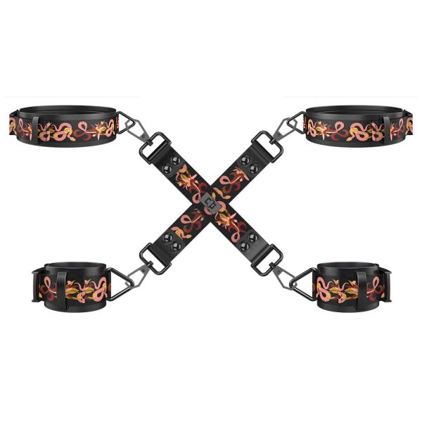 БДСМ-набір LOCKINK The Flowering Serpent Bondage Set, з малюнком у вигляді змій, 7 предметів