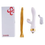 Вібратор-кролик з пульсацією та флогером LOCKINK SEVANDA Whip Vibrating Massage Wand, біло