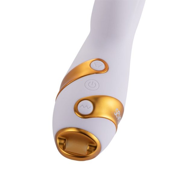 Вібратор-кролик з пульсацією та флогером LOCKINK SEVANDA Whip Vibrating Massage Wand, біло