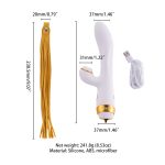 Вібратор-кролик з пульсацією та флогером LOCKINK SEVANDA Whip Vibrating Massage Wand, біло