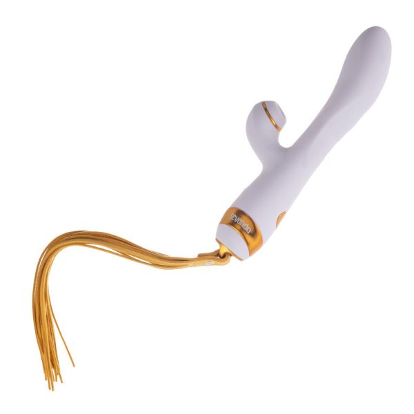 Вібратор-кролик з пульсацією та флогером LOCKINK SEVANDA Whip Vibrating Massage Wand, біло