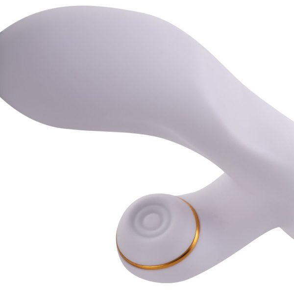 Вібратор-кролик з пульсацією та флогером LOCKINK SEVANDA Whip Vibrating Massage Wand, біло