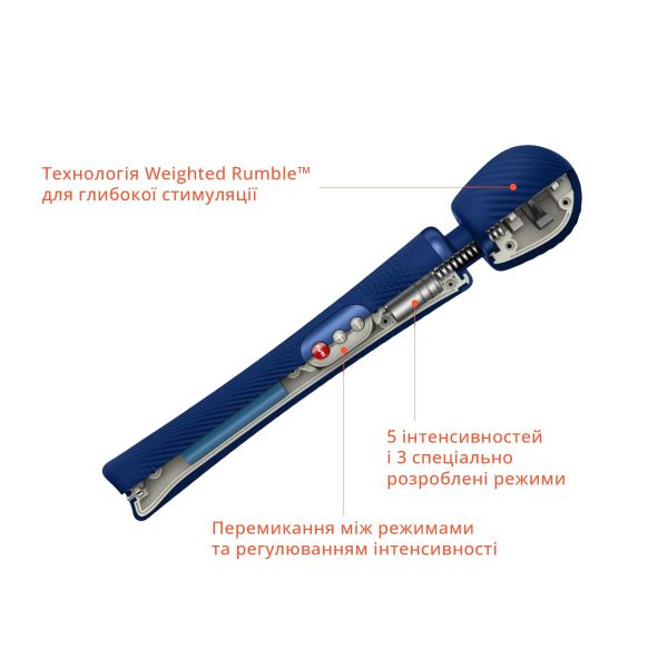 Вибромассажер Fun Factory VIM Vibrating Wand midnight супермощный и легкий, до 6 часов работы