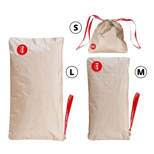 Сумка для секс-игрушек Fun Factory TOYBAG золотистая, на молнии, 25x12 см