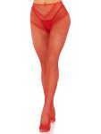 Стрип-колготки Leg Avenue Crotchless Net Tights with Heart Backseam, червоні, з доступом