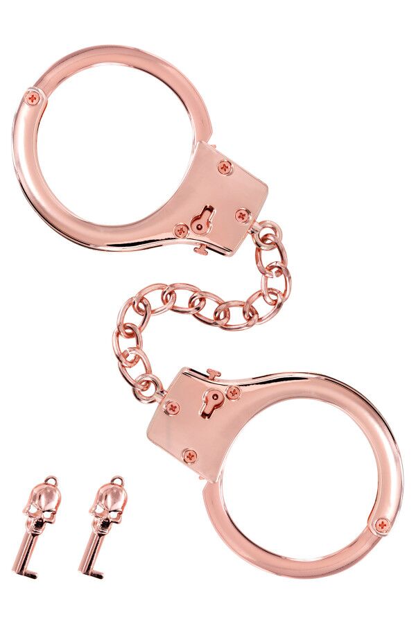 Металеві наручники Fetish Tentation Premium Chick wrist cuffs in rose metal, рожеве
