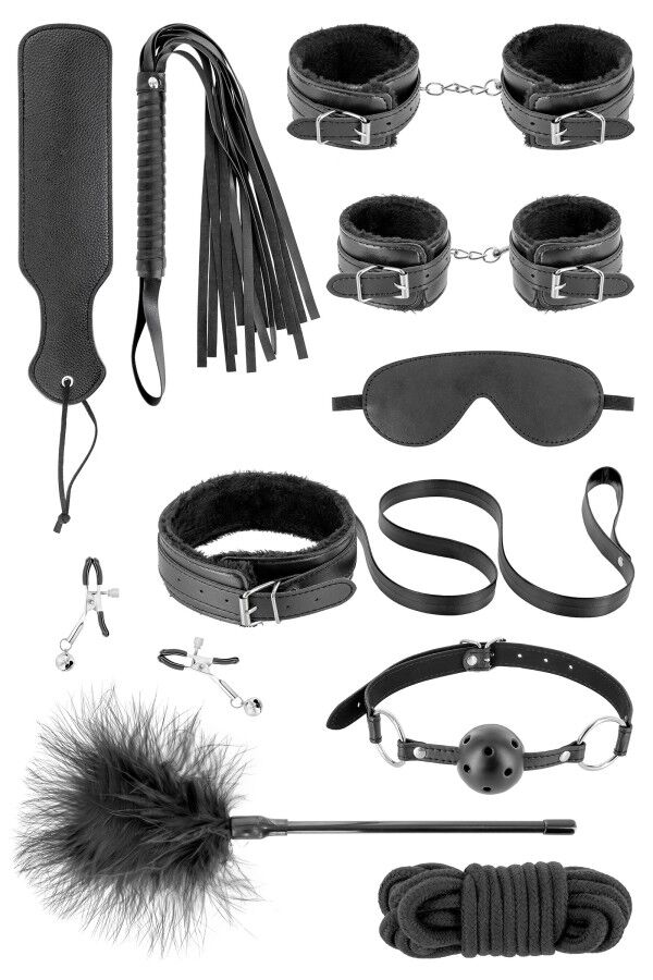 Набор для BDSM все-в-одном Fetish Tentation SM Bondage Box in vegan leather, 10 предметов