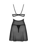 Бебі-дол Obsessive Nutris babydoll & thong, імітація ліфа та спіднички