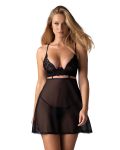 Бебі-дол Obsessive Nutris babydoll & thong, імітація ліфа та спіднички